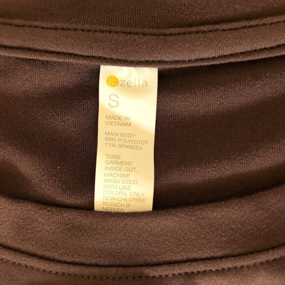 NWOT Zella Women's Small Ruched Sides Long Sleeve Athletic Shirt Brown - Picture 5 of 8